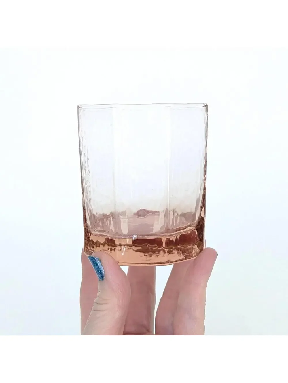 Vintage Libbey Blush Pink Facets 8-Ounce Tumbler - Rocks Glass